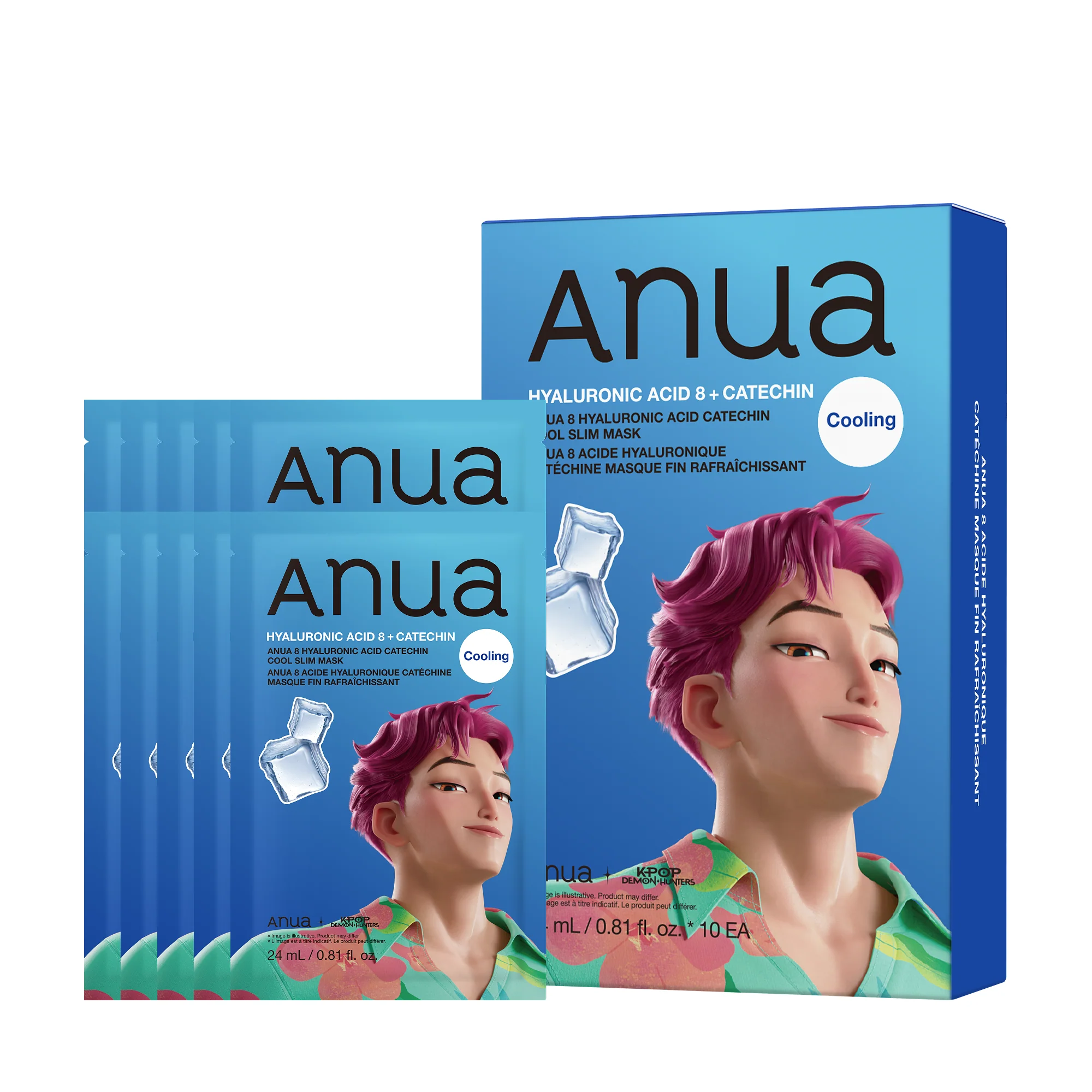 ANUA | 8 Hyaluronic Acid Catechin Cool Slim Mask 1u | Mascarilla Facial Hidratante y Refrescante con Ácido Hialurónico y Catequinas - Image 3