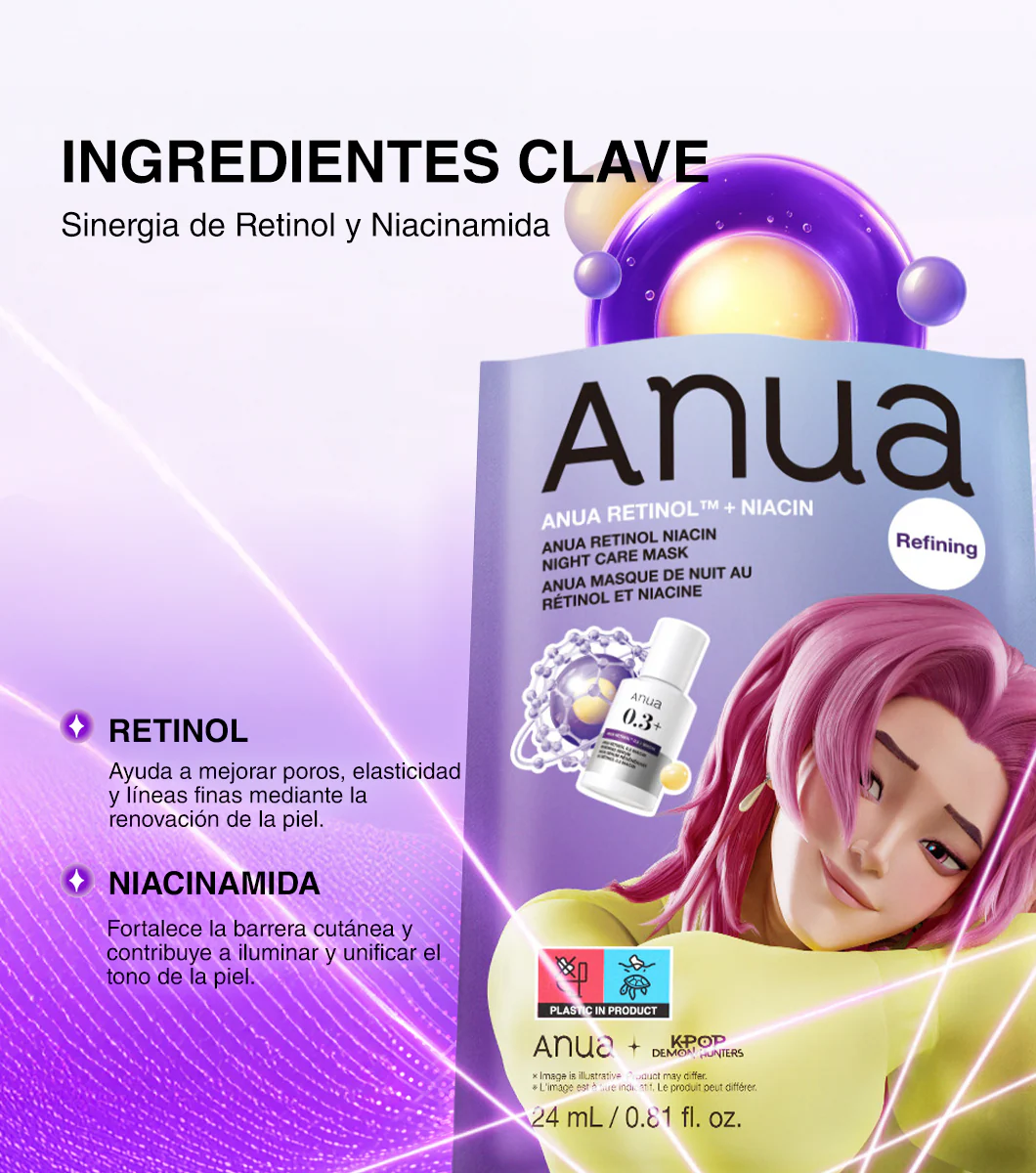 ANUA Retinol Niacin Night Care Mask 1u - Mascarilla Facial Renovadora Nocturna con Retinol y Niacinamida - Image 6