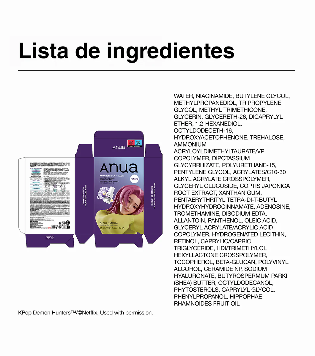 ANUA Retinol Niacin Night Care Mask 1u - Mascarilla Facial Renovadora Nocturna con Retinol y Niacinamida - Image 9