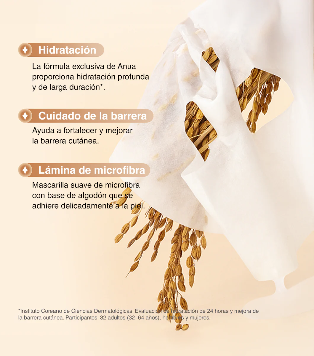 ANUA Rice 70 Intensive Moisturizing Milk Mask 1u - Mascarilla Facial Hidratante e Iluminadora con Extracto de Arroz y Ceramidas - Image 5