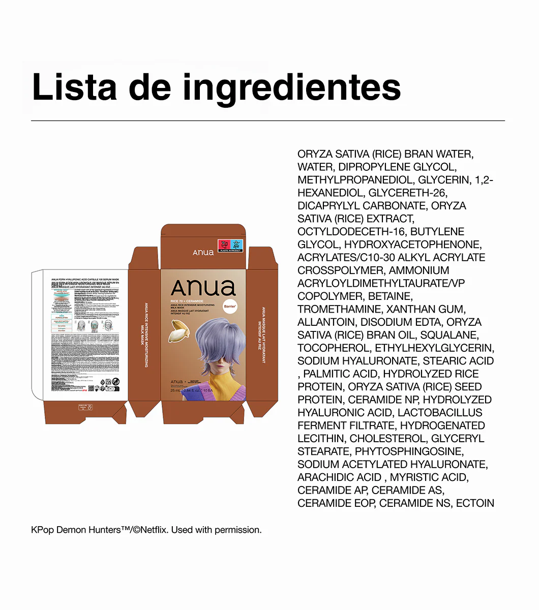 ANUA Rice 70 Intensive Moisturizing Milk Mask 1u - Mascarilla Facial Hidratante e Iluminadora con Extracto de Arroz y Ceramidas - Image 9