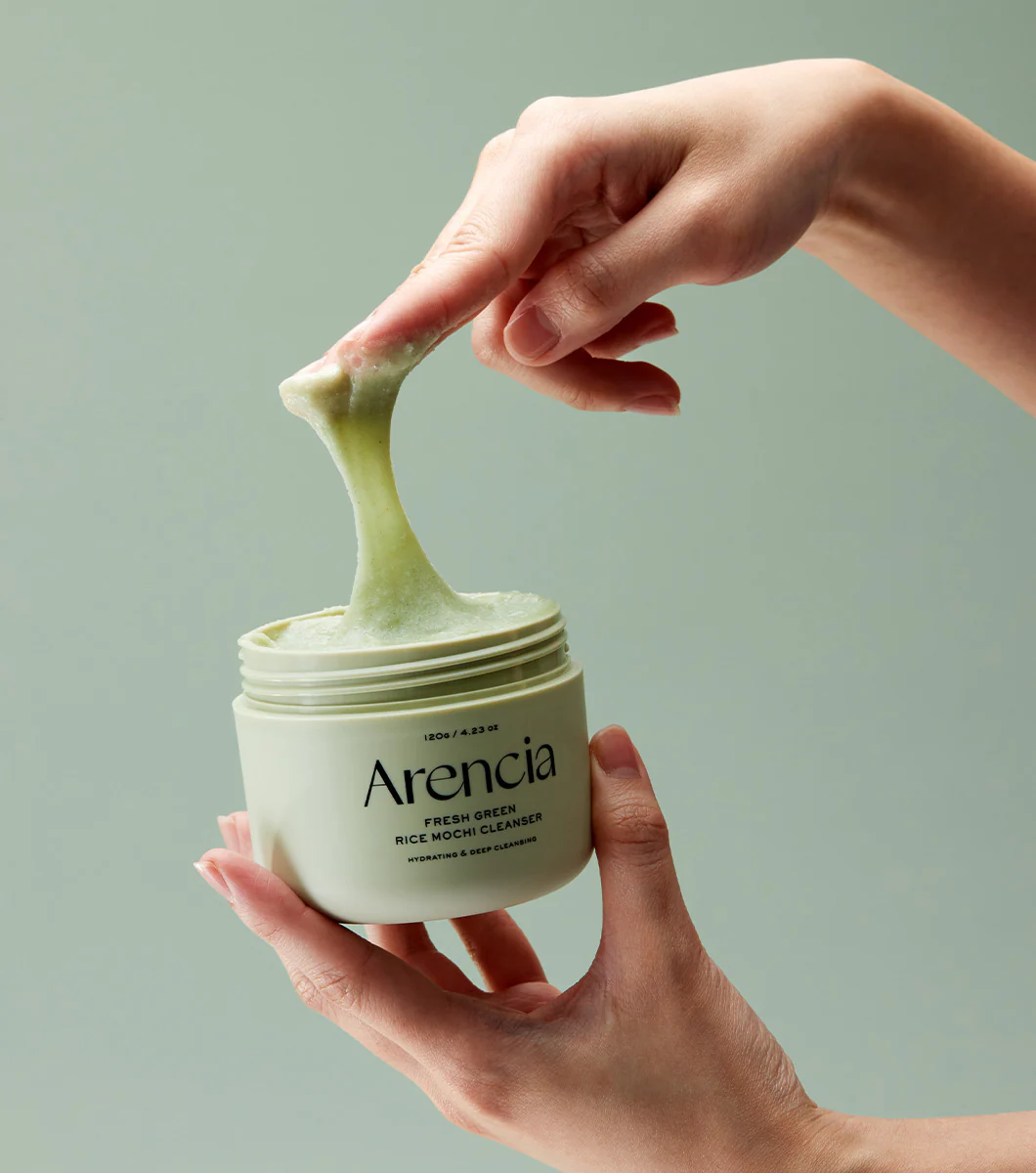 ARENCIA Fresh Green Rice Mochi Cleanser 120g – Limpiador Facial Artesanal Purificante con Arroz Verde, Té Verde y Centella - Image 3
