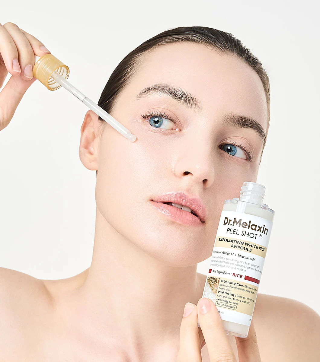 DR. MELAXIN Peel Shot Exfoliating White Rice Ampoule 80ml – Ampolla Exfoliante e Iluminadora con Agua de Salvado de Arroz - Image 3