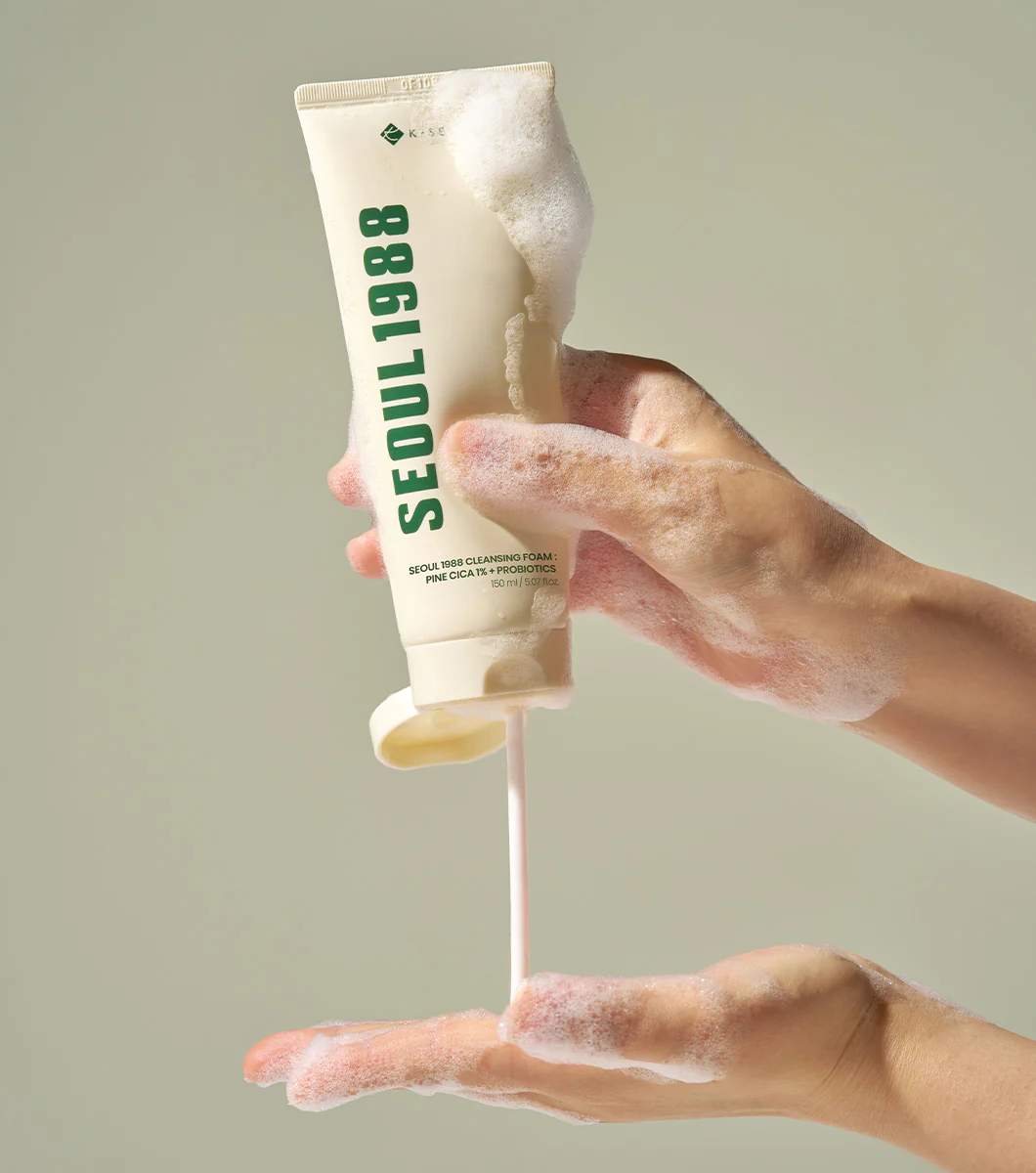 K-SECRET Seoul 1988 Cleansing Foam: Pine Cica 1% + Probiotics 200ml – Limpiador Facial Purificante y Calmante con Pine Cica - Image 4