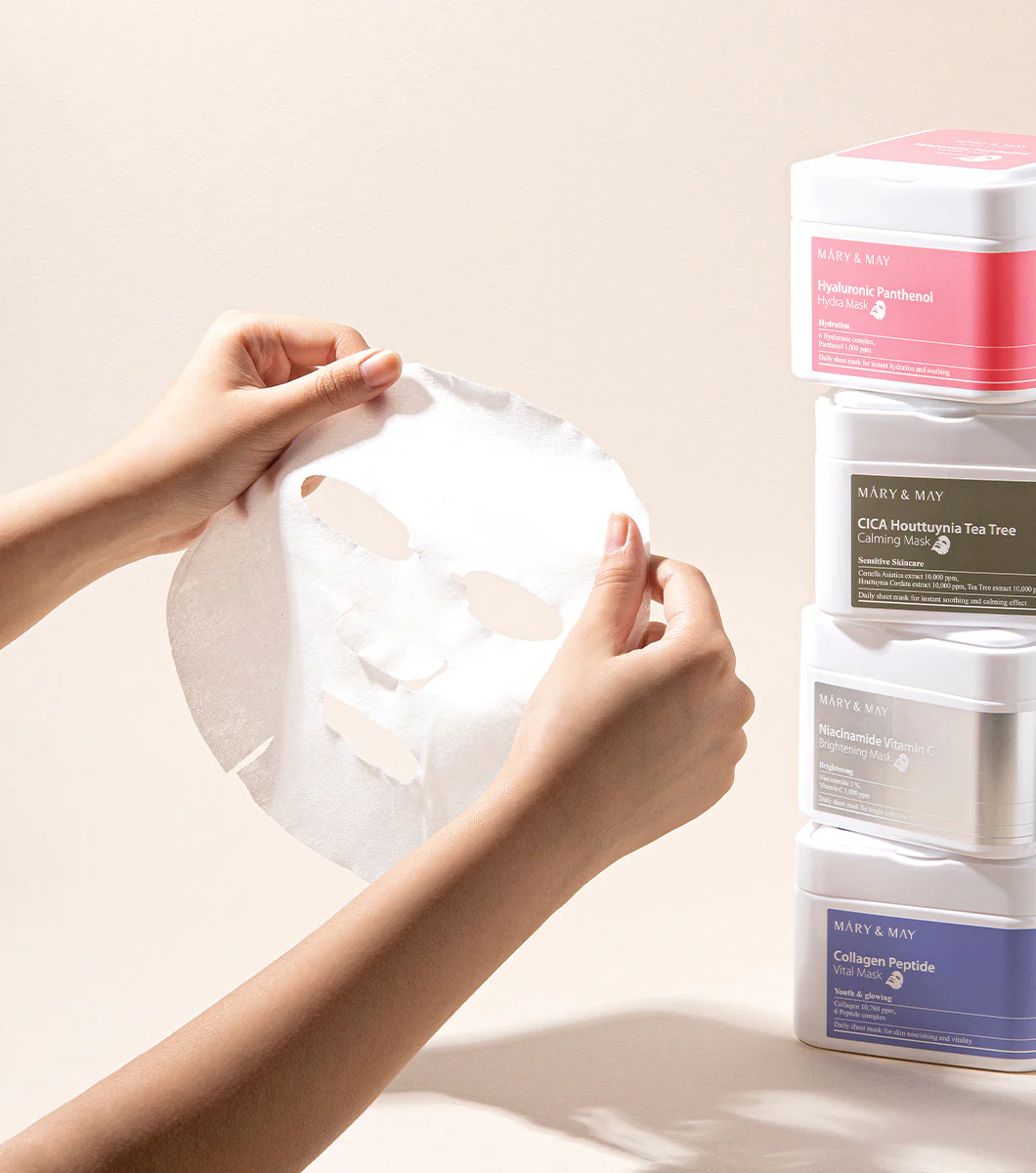 MARY&MAY Collagen Peptide Vital Mask 30u – Mascarilla Facial Reafirmante y Antiarrugas con Colágeno - Image 4