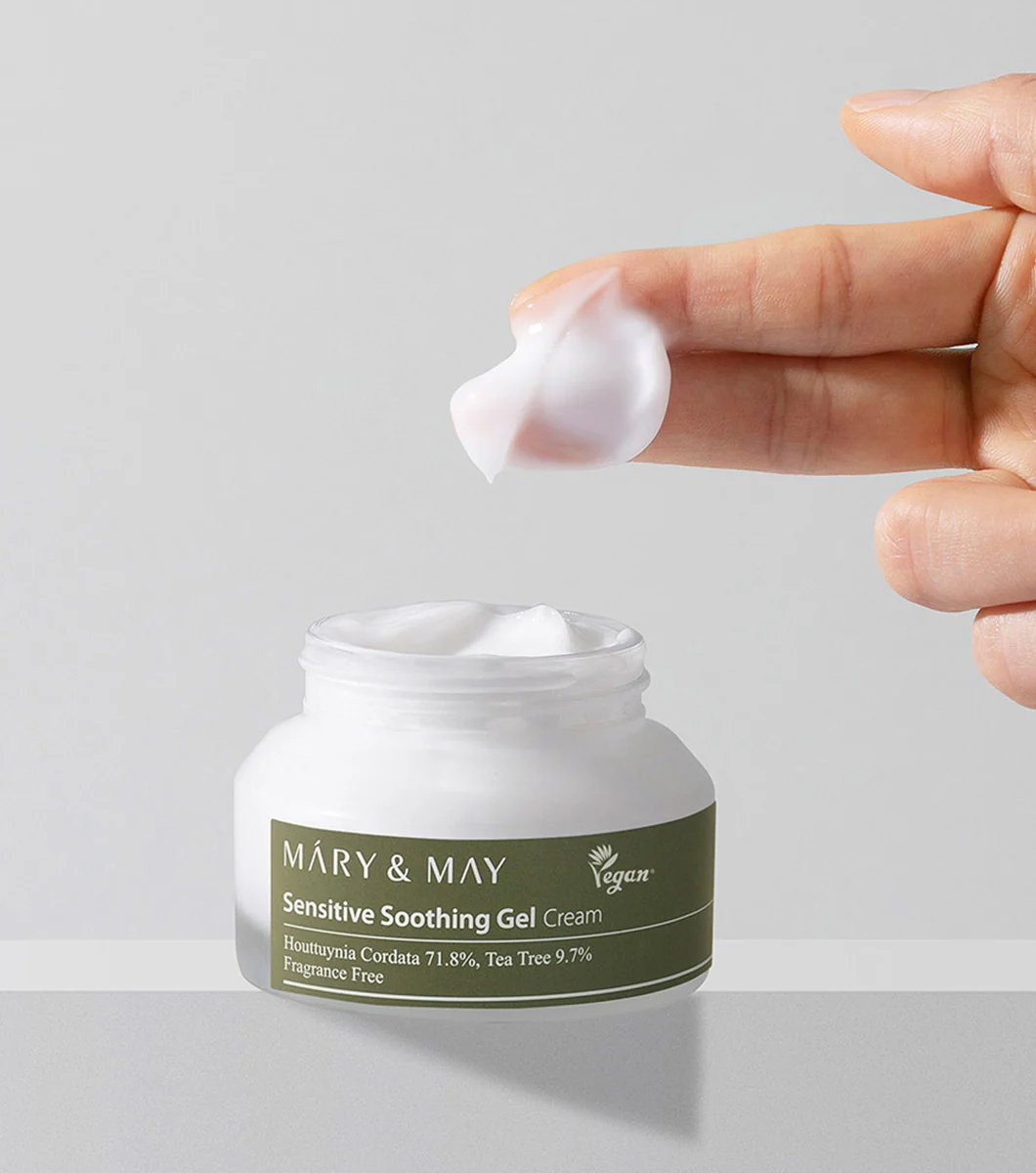 MARY&MAY Sensitive Soothing Gel Cream 70g – Crema Gel Calmante y Anti-imperfecciones con Houttuynia - Image 3