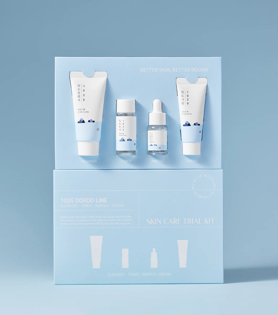 ROUNDLAB 1025 Dokdo Travel Routine Trial Kit (Cleanser 30ml + Toner 20ml + Ampule 10ml + Cream 20ml) – Kit de Rutina Hidratante con Agua de Mar Profunda - Image 3