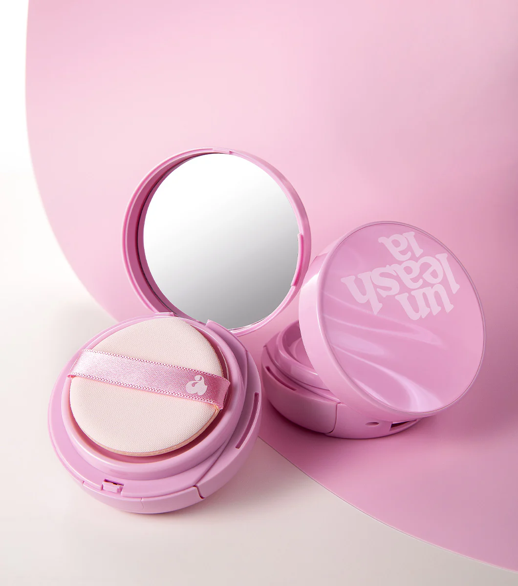 UNLEASHIA Don't Touch Glass Pink Cushion 15g – Base de Maquillaje Luminosa con Ácido Hialurónico - Image 3